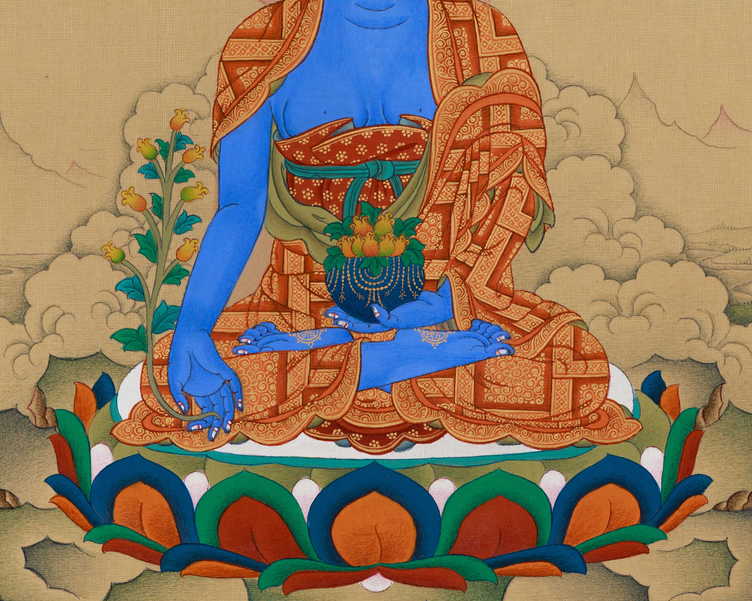 Original Buddha of Medicine, Bhaisajyaguru Painting | Supreme Healer