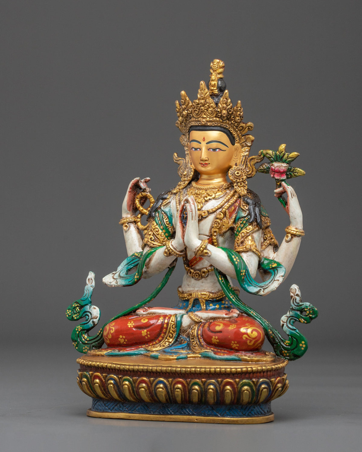 Divine Four-Armed Chenrezig Statue | Embodying Infinite Compassion