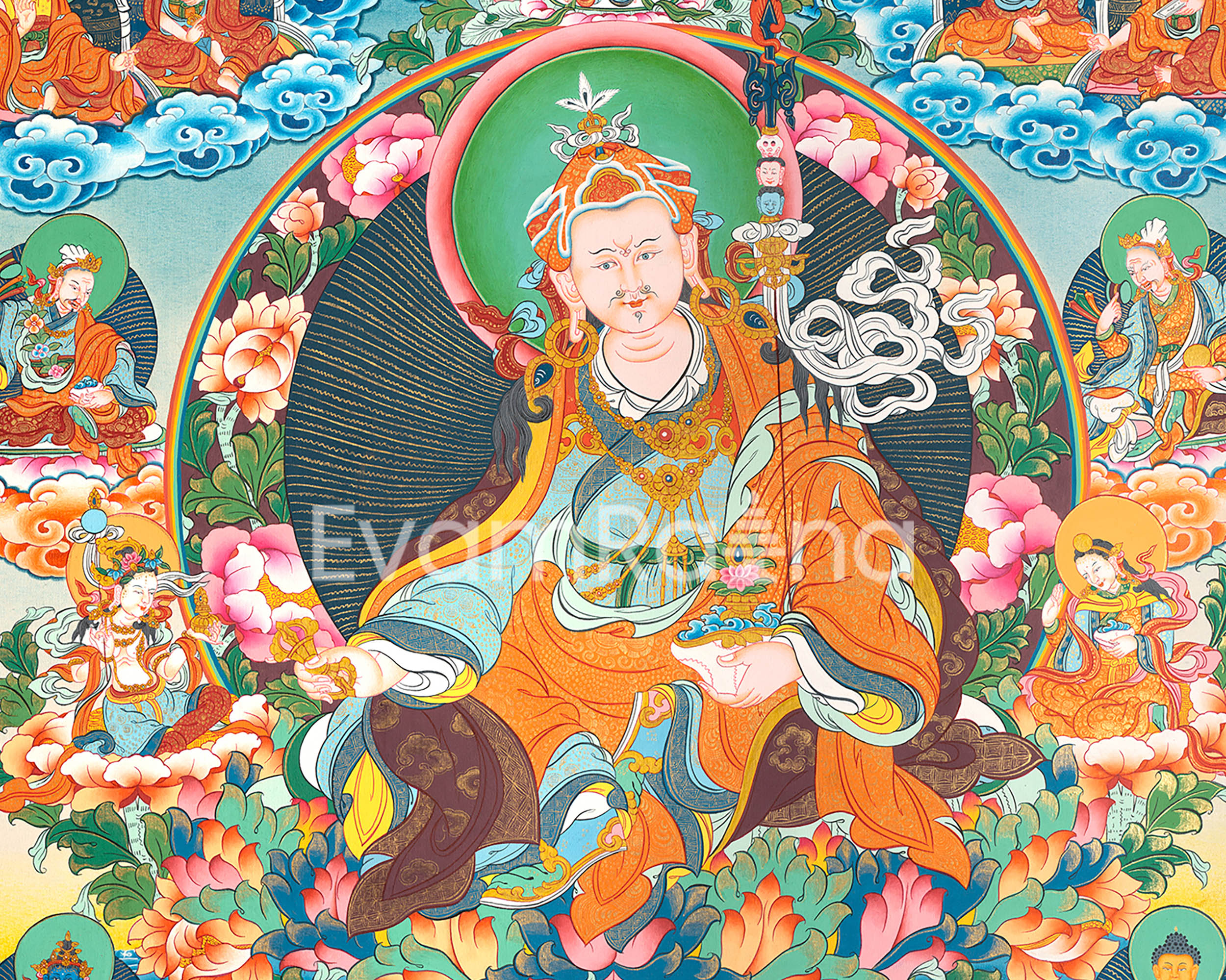 High-Quality Giclee Print To Practice Guru Rinpoche Teachings | The Lotus Born Master Nepali Print