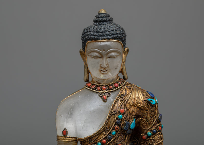 Crystal Buddha Shakyamuni Statue | A Symbol of Purity, Wisdom, and Compassion