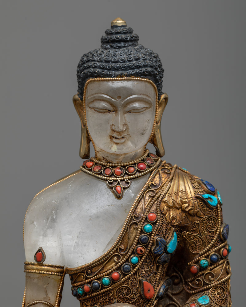 Crystal Buddha Shakyamuni Statue | A Symbol of Purity, Wisdom, and Compassion