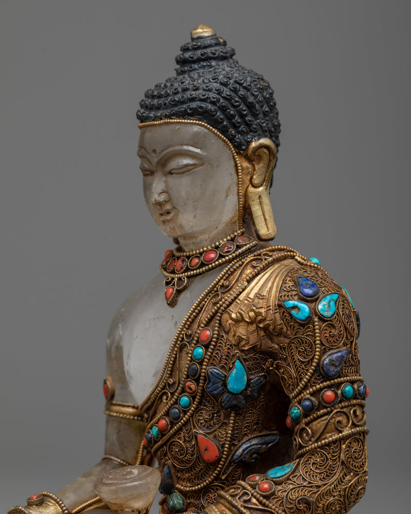 Crystal Buddha Shakyamuni Statue | A Symbol of Purity, Wisdom, and Compassion