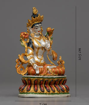 Mini White Tara Sculpture | Serene Elegance in Miniature