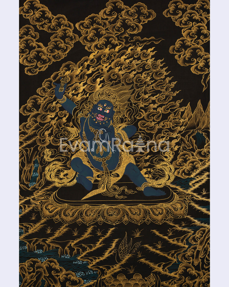 Vajrapani Bodhisattva Thangka | Tibetan Arya Wrathful Bodhisattva Painting