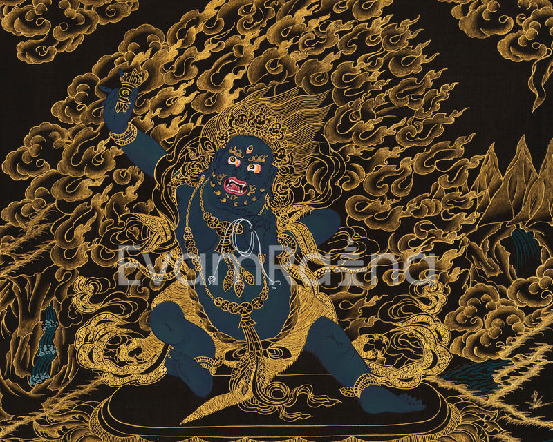 Vajrapani Bodhisattva Thangka | Tibetan Arya Wrathful Bodhisattva Painting