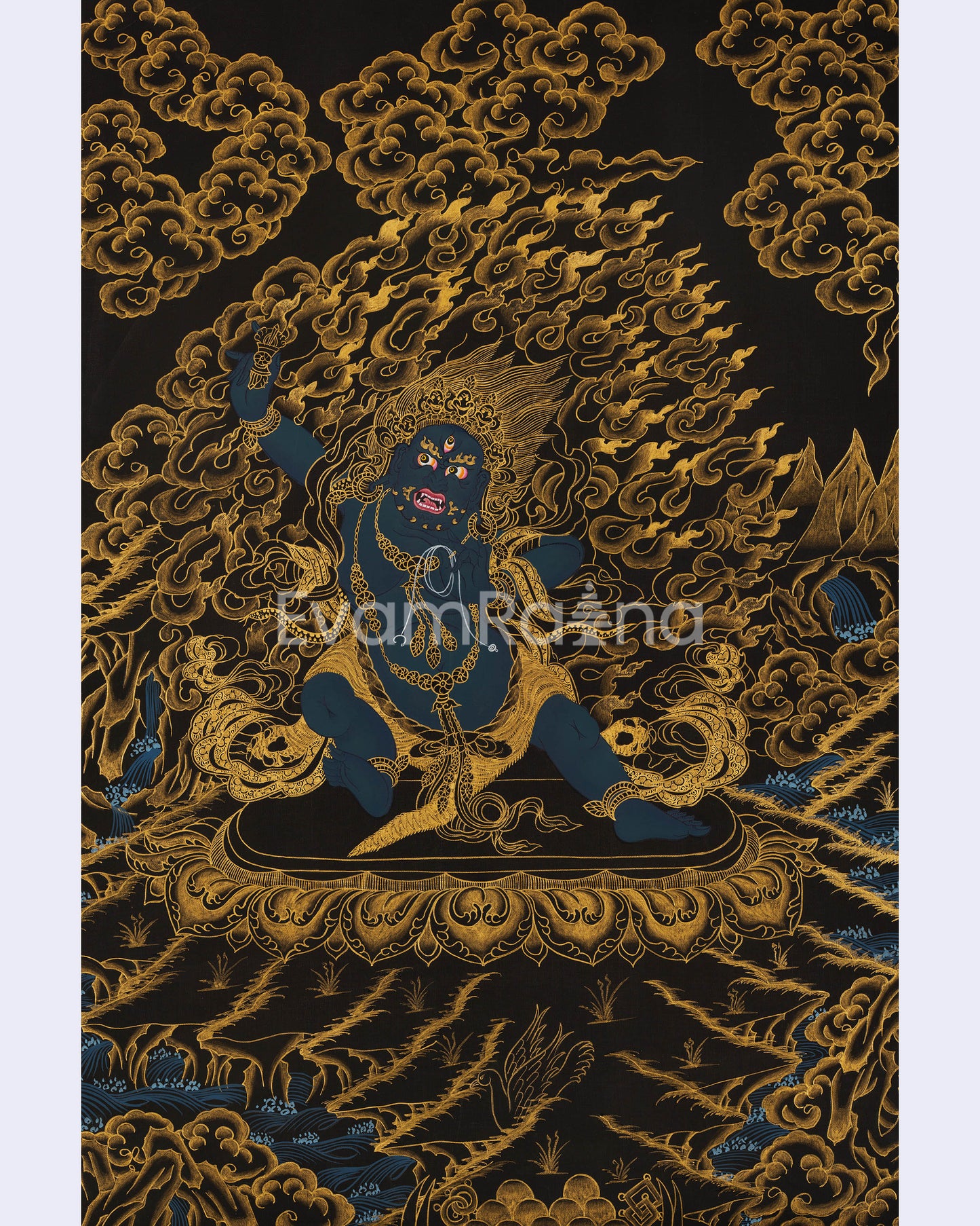 Vajrapani Bodhisattva Thangka | Tibetan Arya Wrathful Bodhisattva Painting