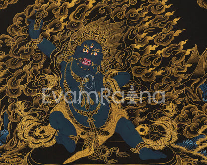 Vajrapani Bodhisattva Thangka | Tibetan Arya Wrathful Bodhisattva Painting
