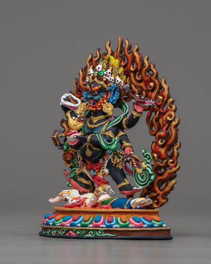 Machine-Made Six-Armed Mahakala Statue | Guardian of the Dharma