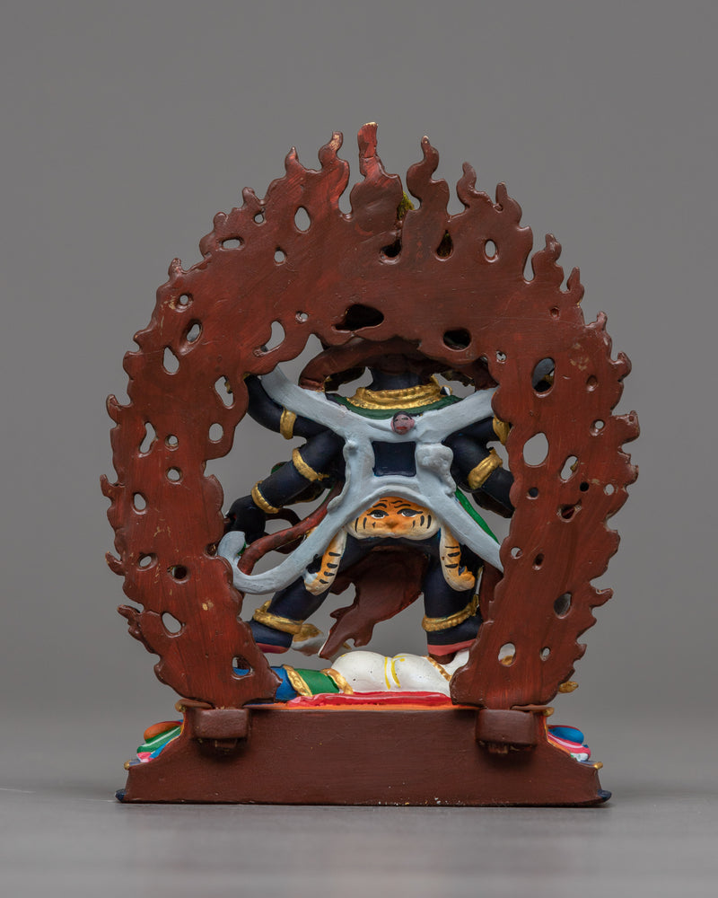 Machine-Made Six-Armed Mahakala Statue | Guardian of the Dharma