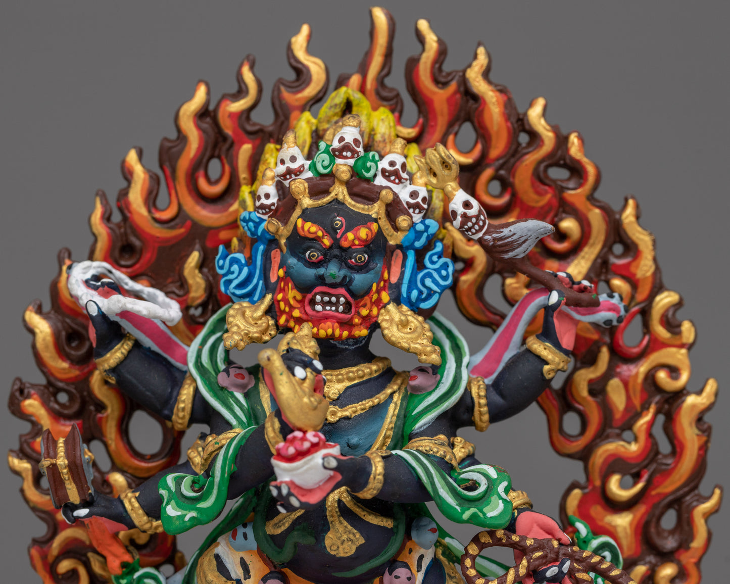 Machine-Made Six-Armed Mahakala Statue | Guardian of the Dharma