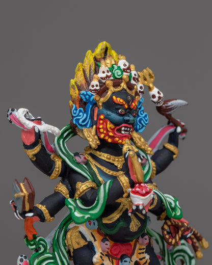 Machine-Made Six-Armed Mahakala Statue | Guardian of the Dharma