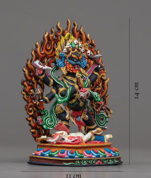 Machine-Made Six-Armed Mahakala Statue | Guardian of the Dharma