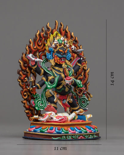 Machine-Made Six-Armed Mahakala Statue | Guardian of the Dharma