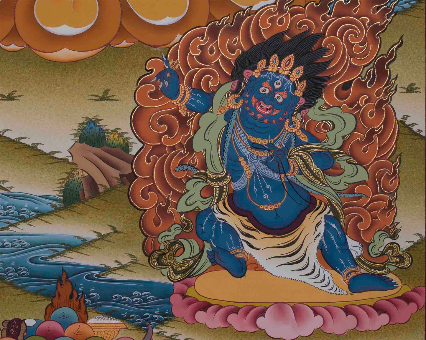 Four Armed Chengrezig | Feature Manjushri and Vajrapani