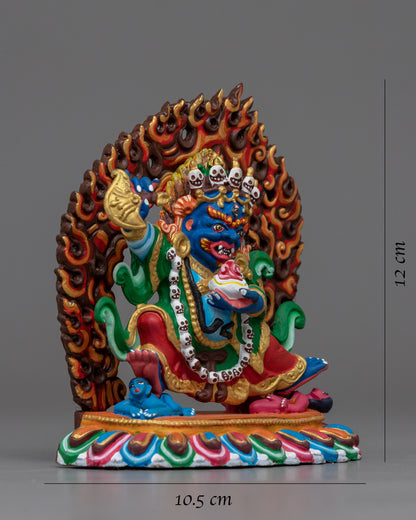 Machine Made Mahakala Bernagchen Sculpture | Guardian Deity of Protection and Power