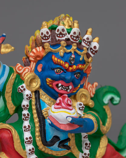 Machine Made Mahakala Bernagchen Sculpture | Guardian Deity of Protection and Power