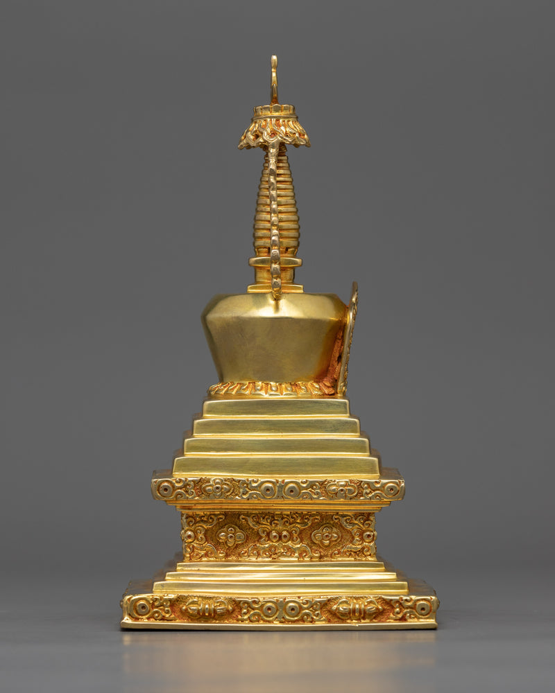 Traditional Golden Buddhist Stupa | Infusing Spaces with Spiritual Essence