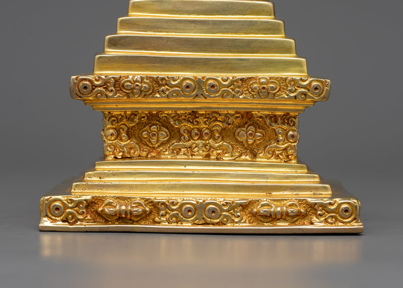 Traditional Golden Buddhist Stupa | Infusing Spaces with Spiritual Essence