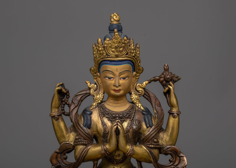 Antique Chenresig Statue | Preserving Ancient Teachings of Wisdom