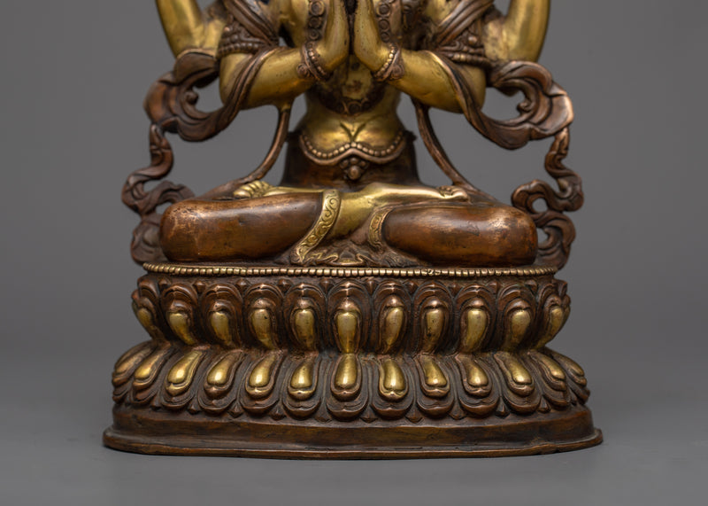 Antique Chenresig Statue | Preserving Ancient Teachings of Wisdom