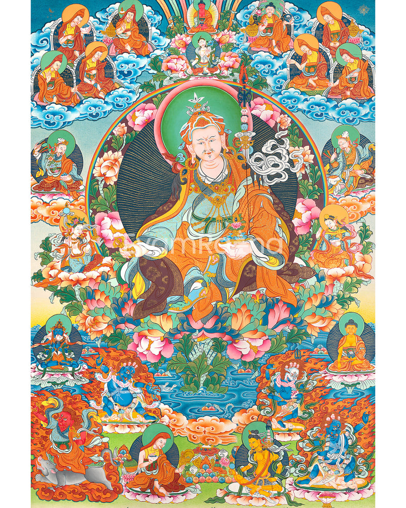 High-Quality Giclee Print To Practice Guru Rinpoche Teachings | The Lotus Born Master Nepali Print