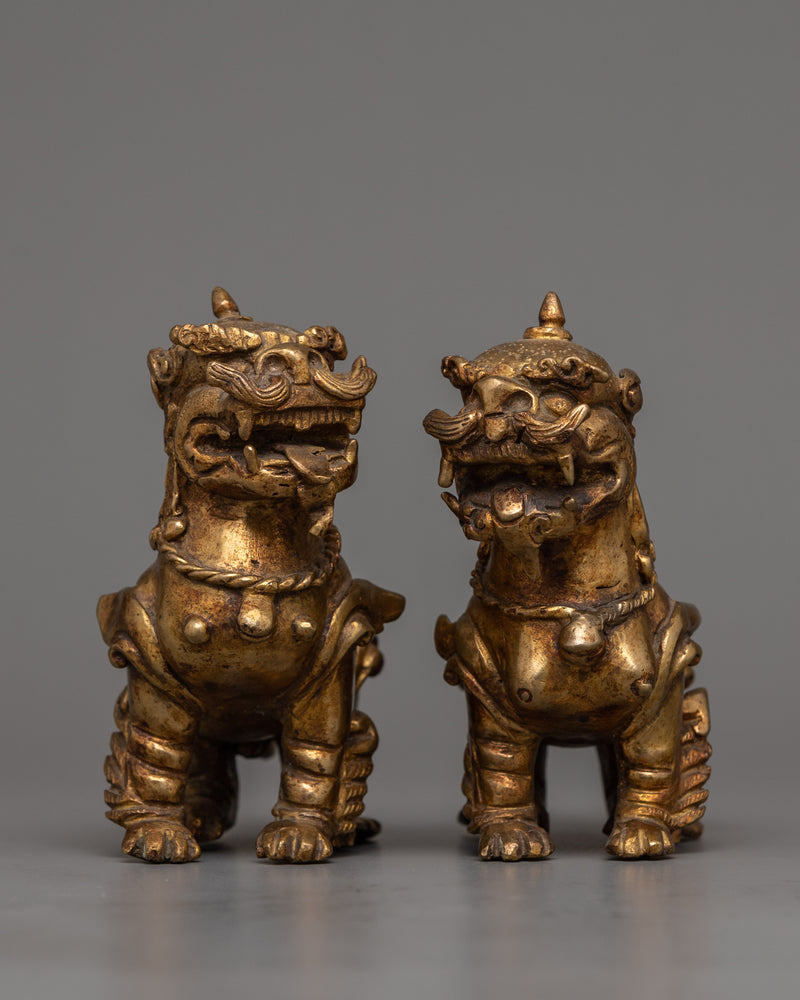 Copper Lion Set Statue