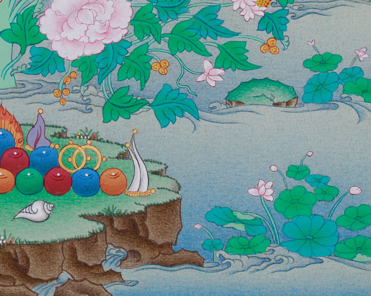 Guru Orgyen Menla Thangka | The Healing Guru in Exquisite Detail