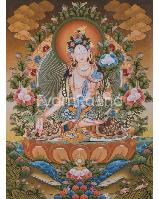 Original Hand-Painted White Tara