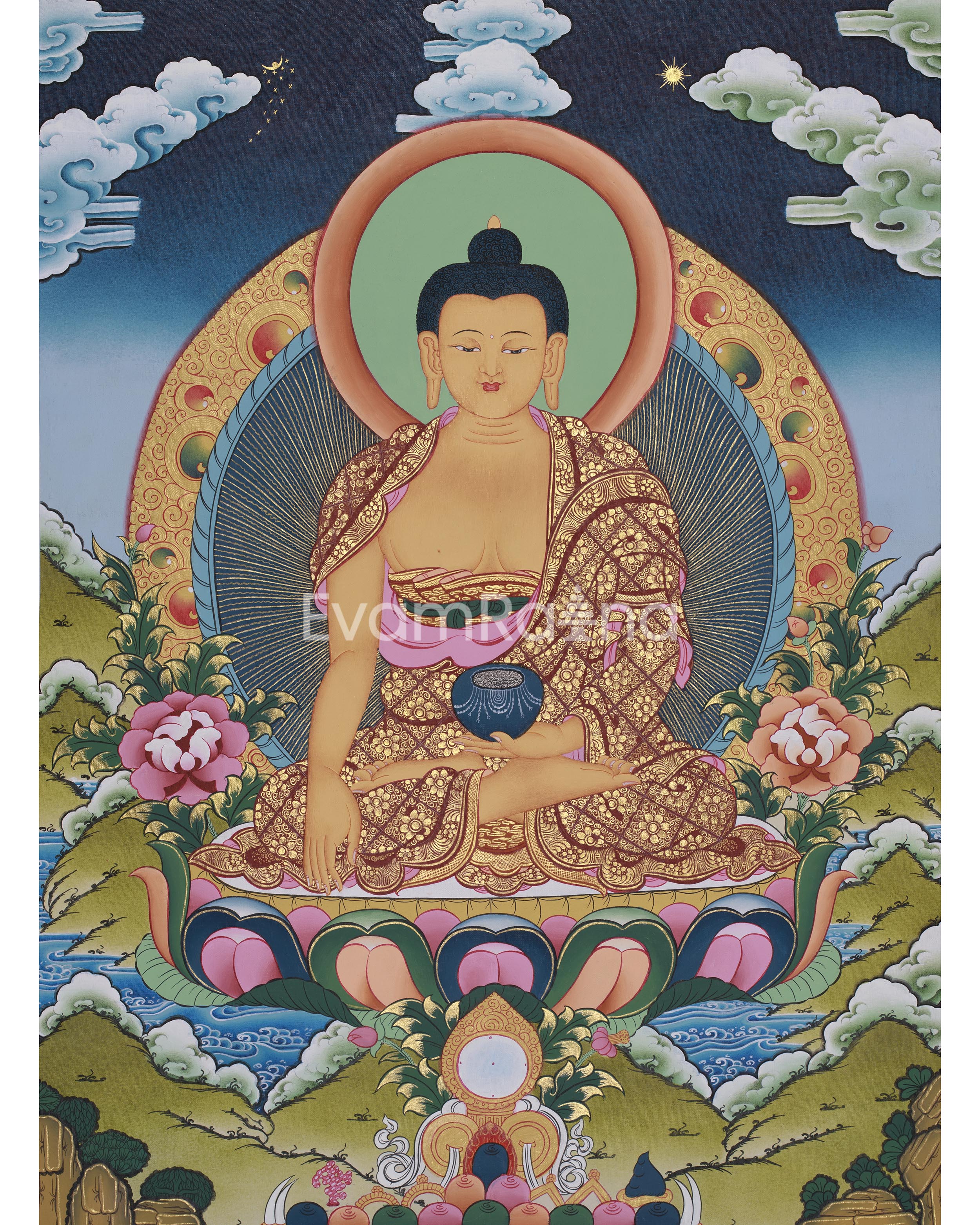 The Shakyamuni Buddha Thangka | Symbol of Enlightenment & Inner Peace