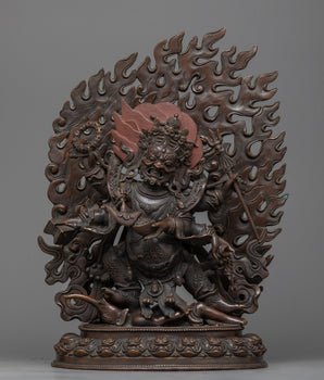 six-armed-mahakala-chocolate oxidized 