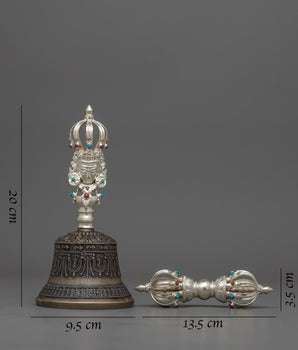 Sacred Copper Vajra and Bell Set | Traditional Tibetan Ritual Instrument