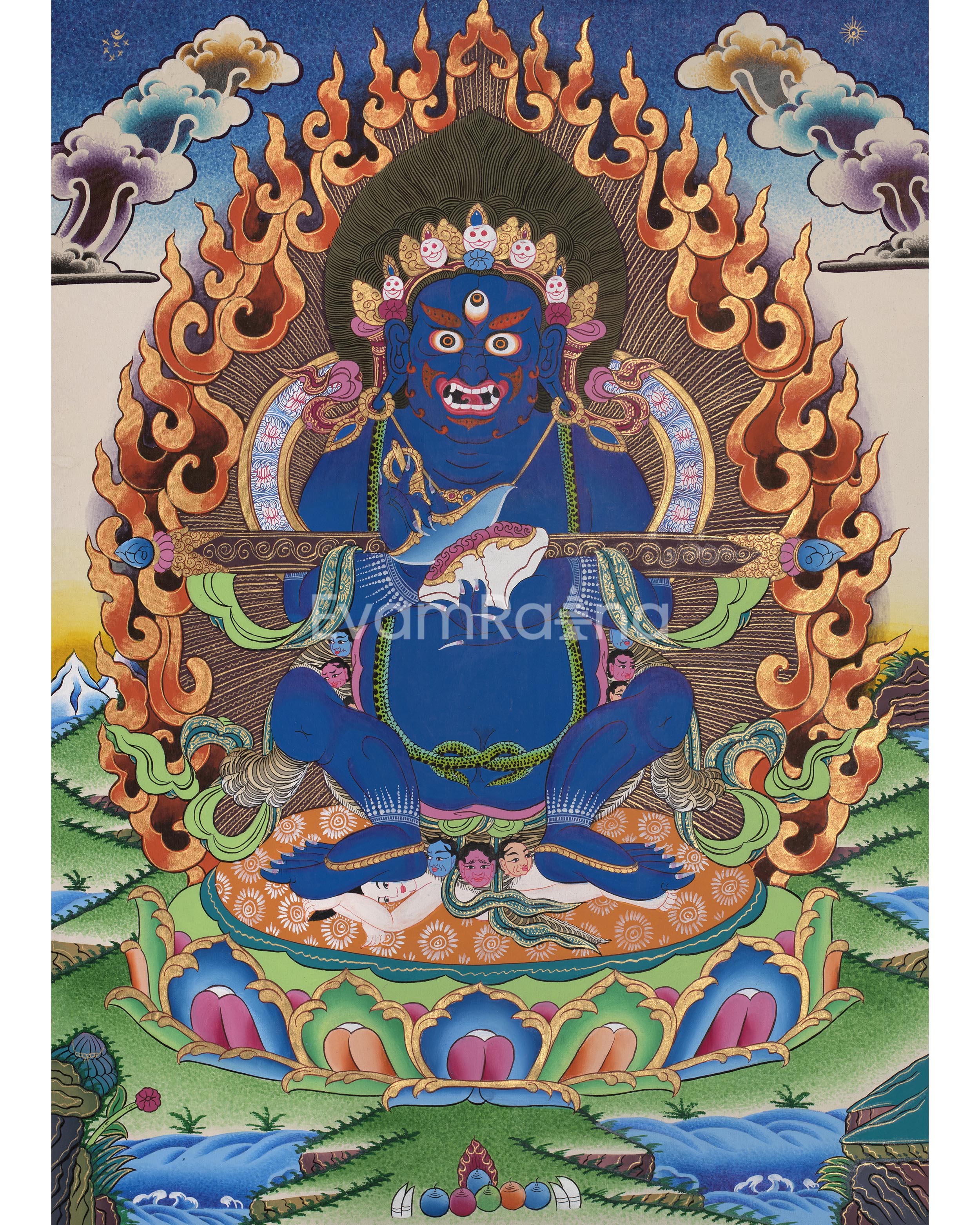 Shakya Mahakala Artwork | The Fierce Protector Deity of Tibetan Buddhism