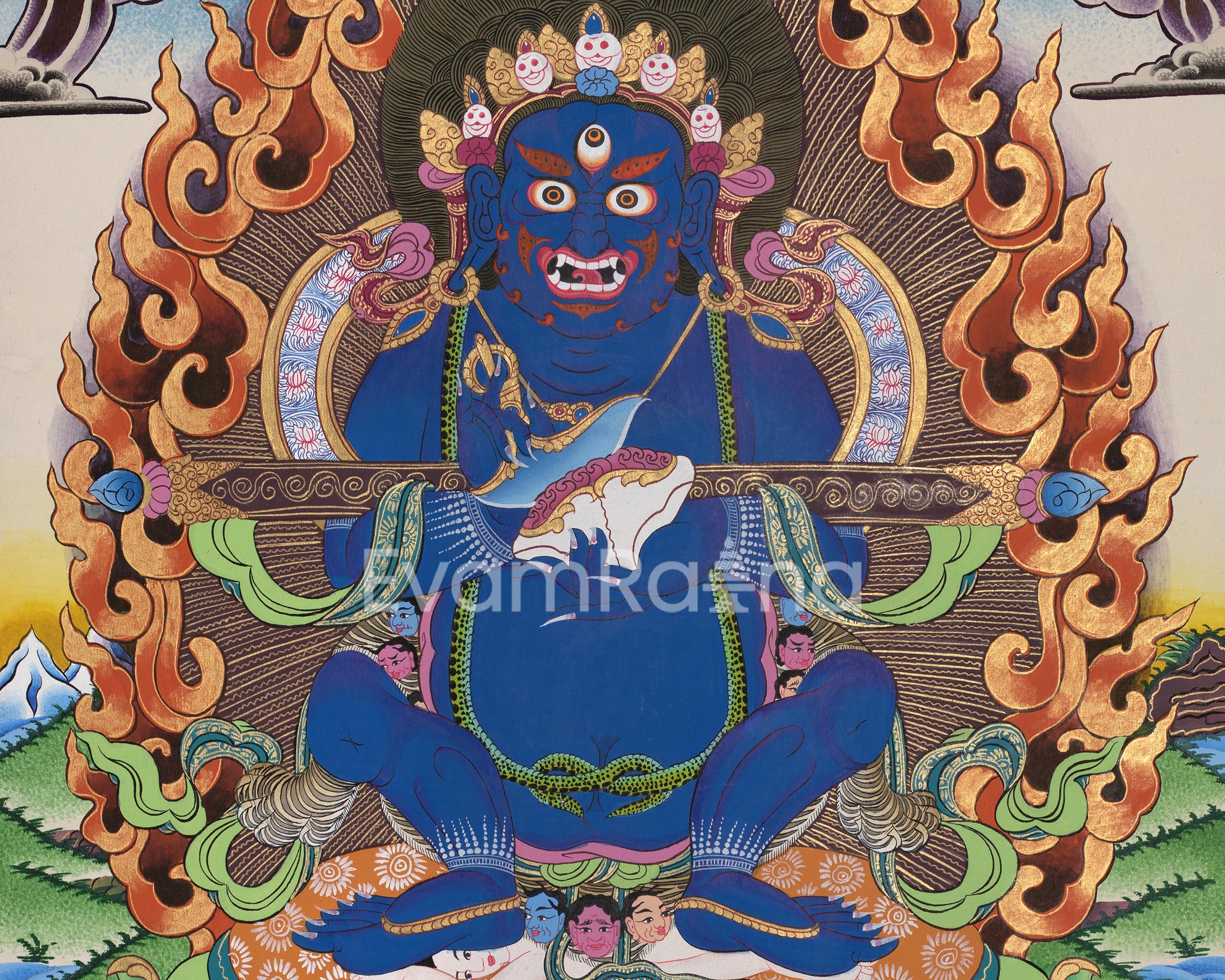 Shakya Mahakala Artwork | The Fierce Protector Deity of Tibetan Buddhism