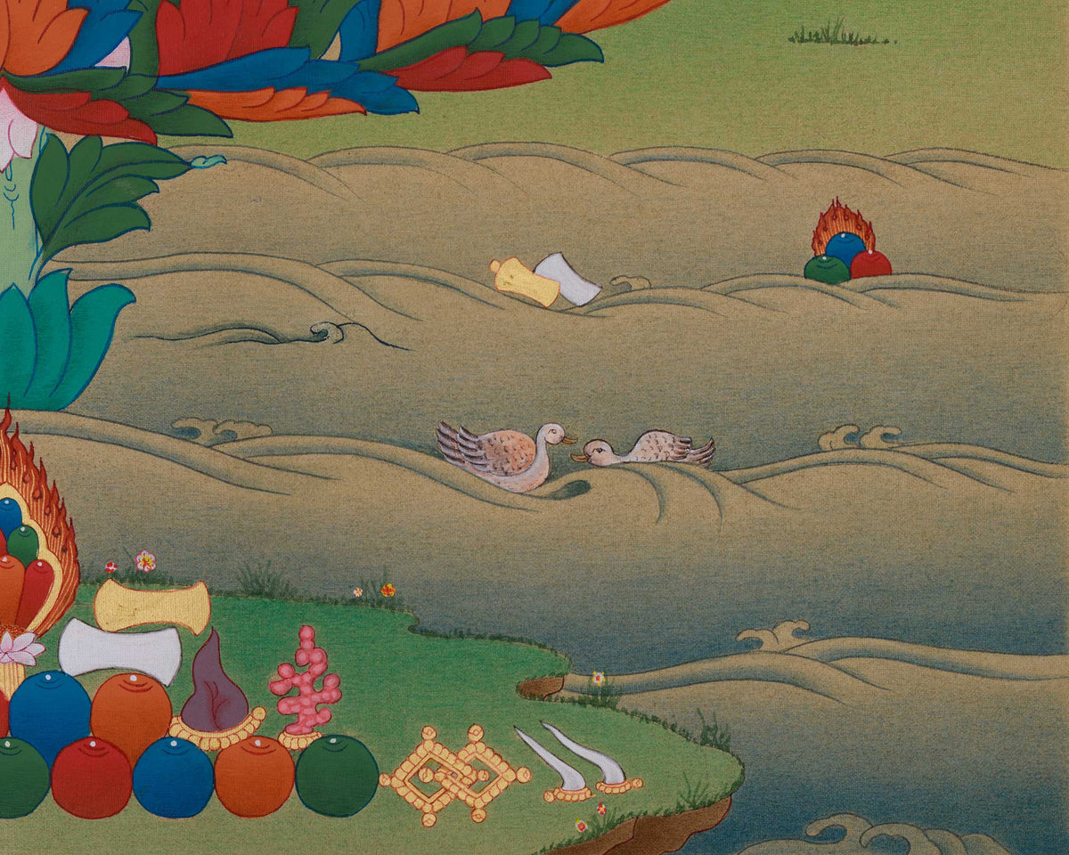 Lotus Born Guru Rinpoche Thangka | An Embodiment of Profound Wisdom