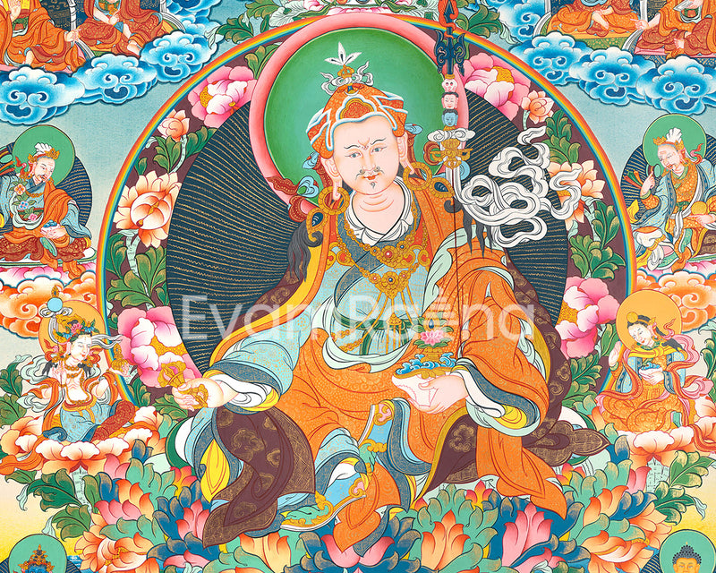 High-Quality Giclee Print To Practice Guru Rinpoche Teachings | The Lotus Born Master Nepali Print