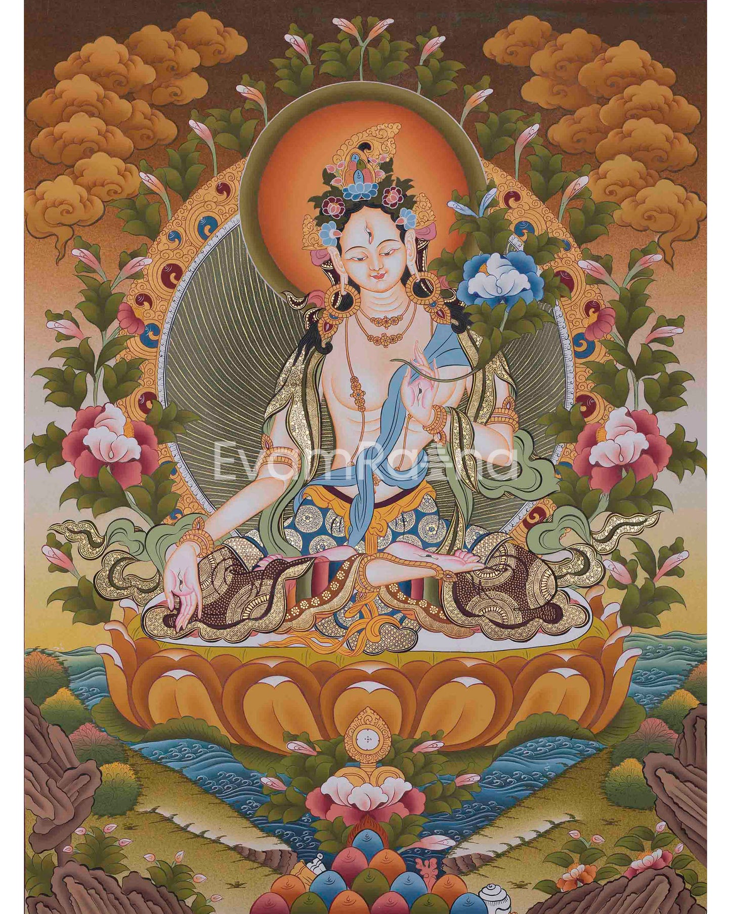 Original Hand-Painted White Tara