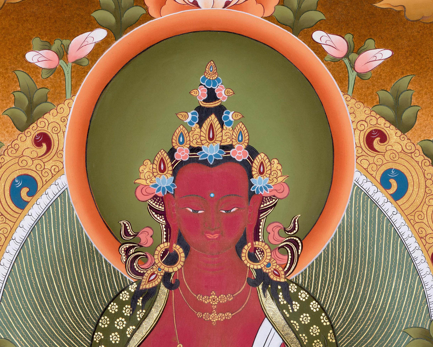 Red Amitayus Buddha Thangka Art | Perfect Travel Art for Practitioner