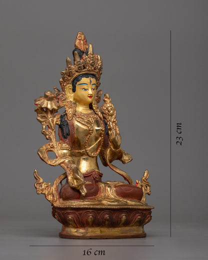 White Tara Copper Statue | Serene Meditation Space Art