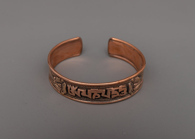 Tibetan Copper Bracelet Cuff | Durable Accessory for Everyday Wear