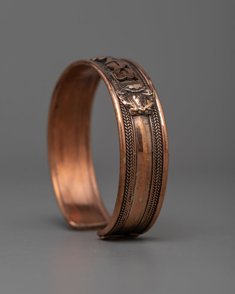 Tibetan Copper Bracelet Cuff | Durable Accessory for Everyday Wear