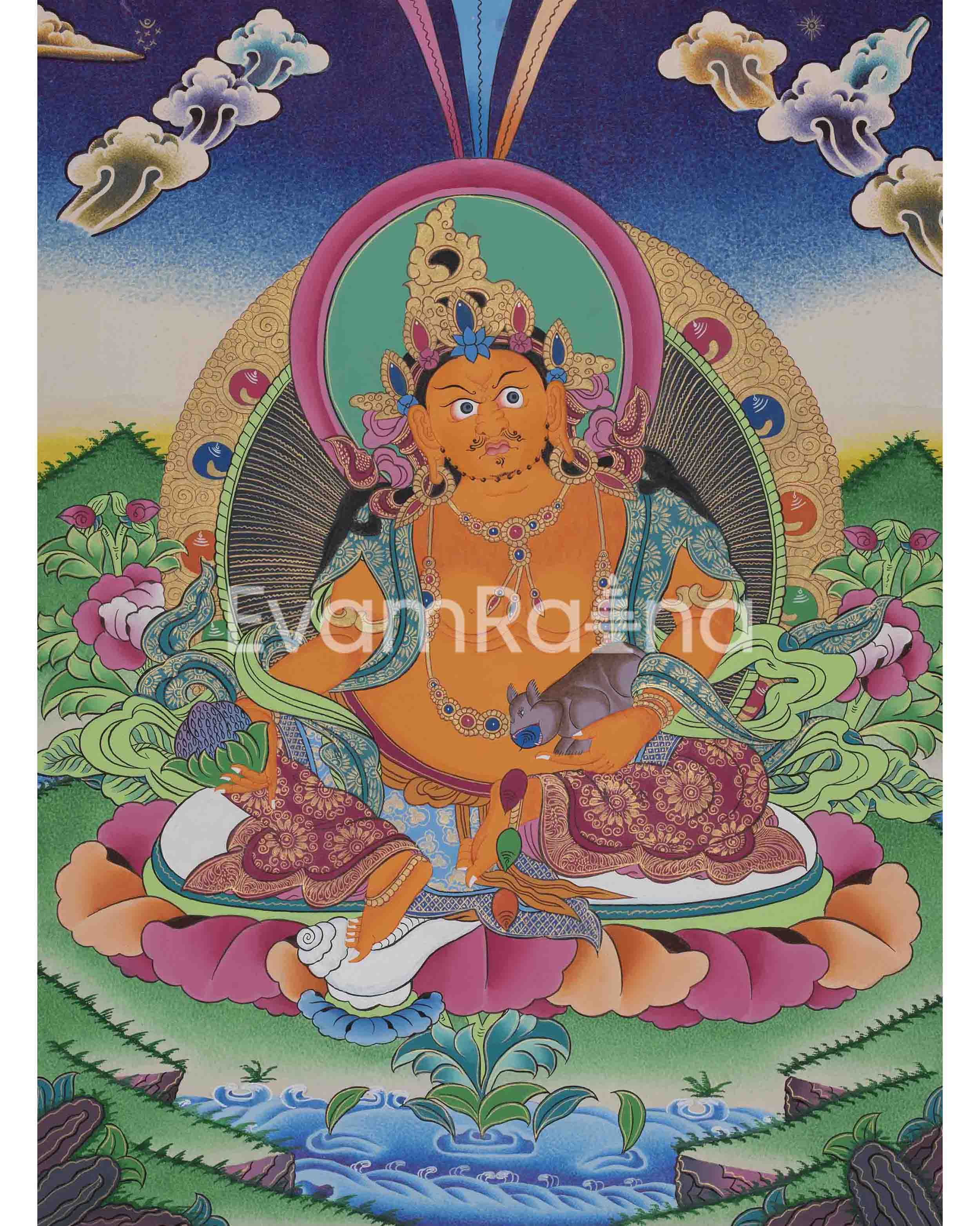 Original Hand-Painted Dzambala Thangka