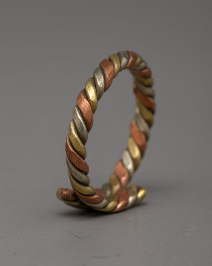 Hand Twisted Ring | Twist Ring in Copper, Brass, White Metal