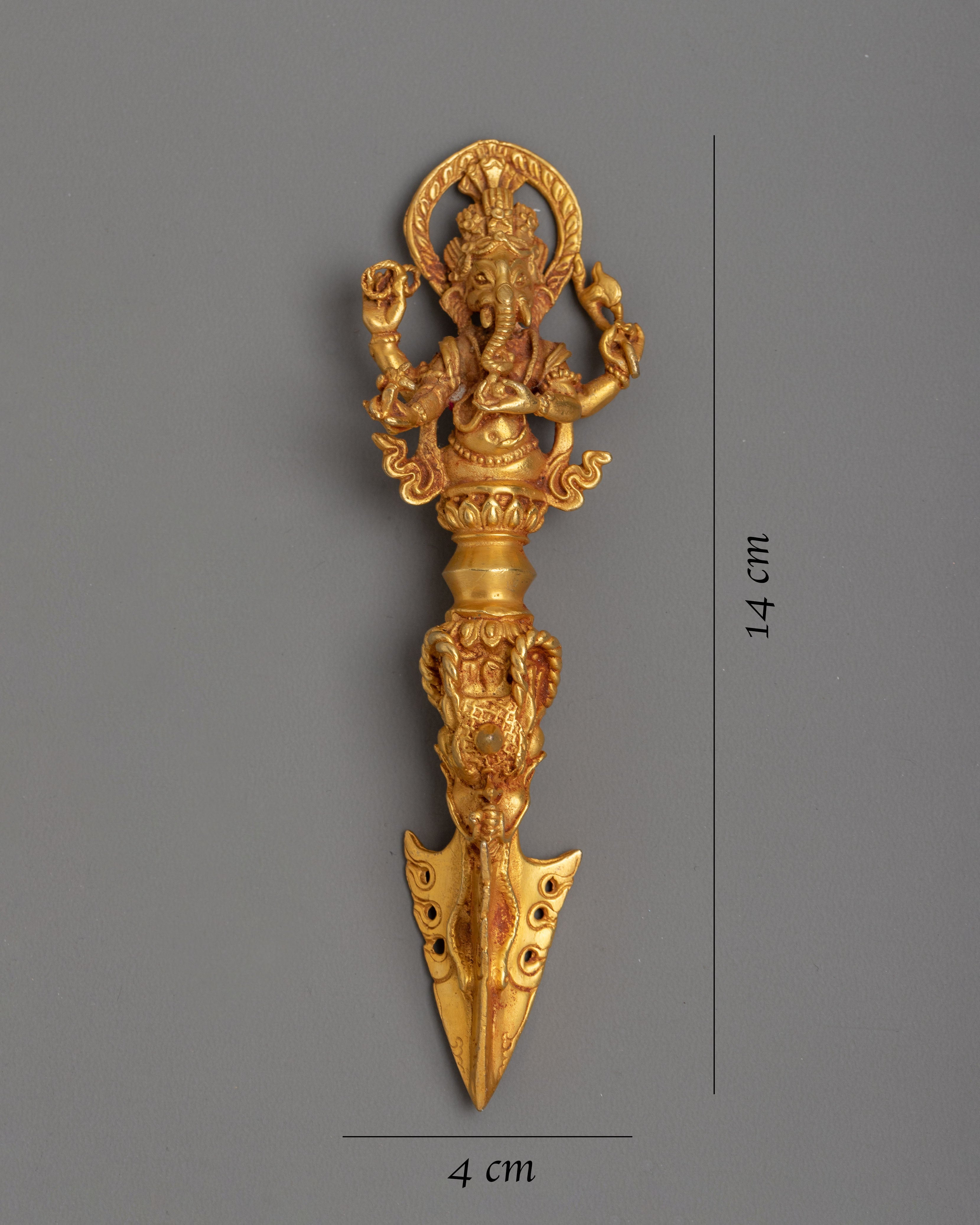 Gold Phurba Dagger |  Symbol of Spiritual Power and Ritualistic Grace