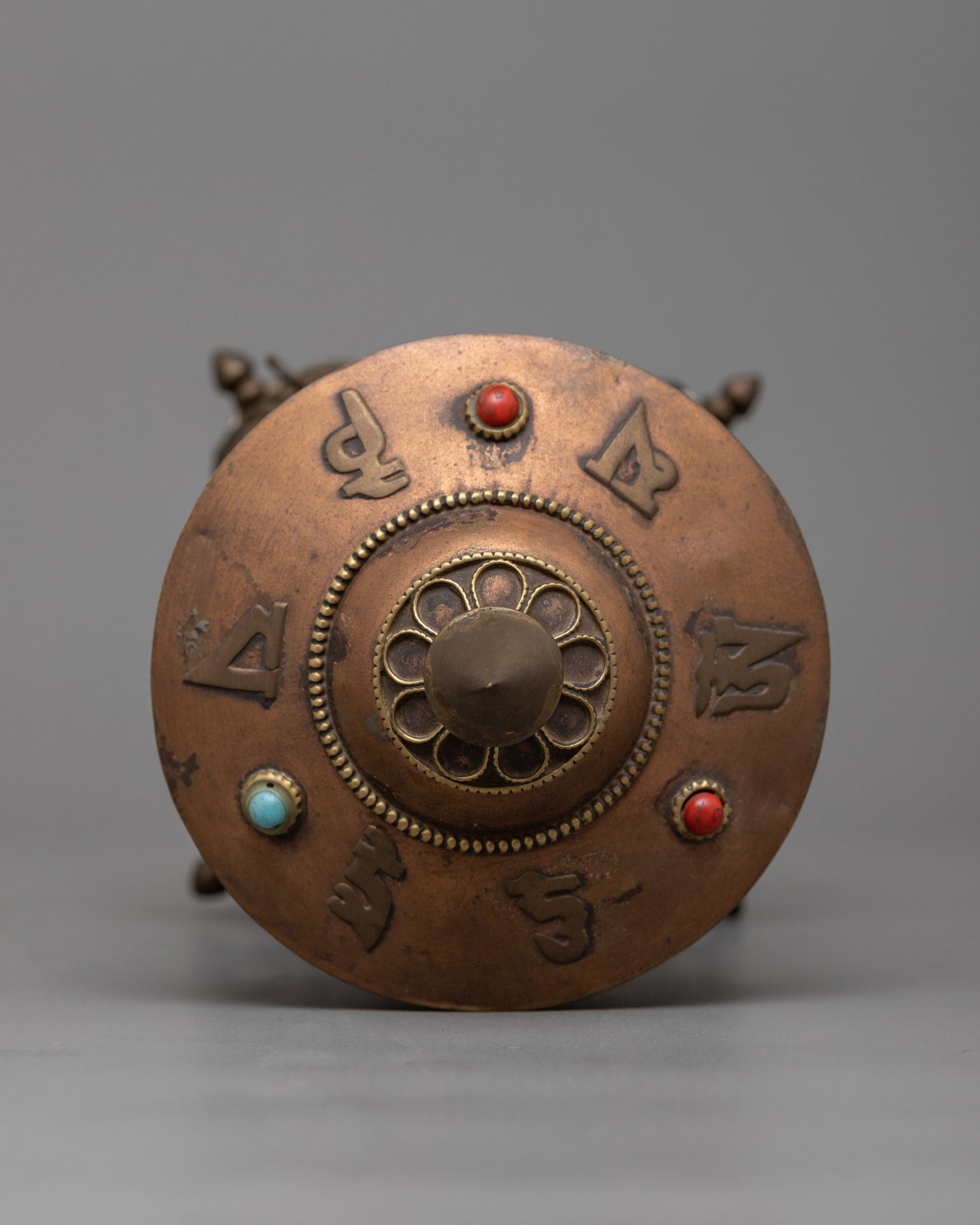 Stand Copper Prayer Wheel | Unique Buddhist Artifact for Serenity and Devotion