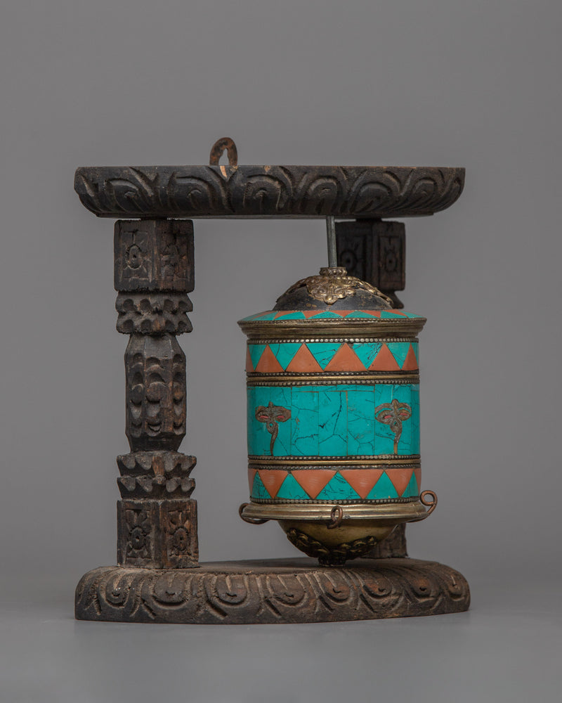 Turquoise Prayer Wheel | Infusing Tradition into Meditation