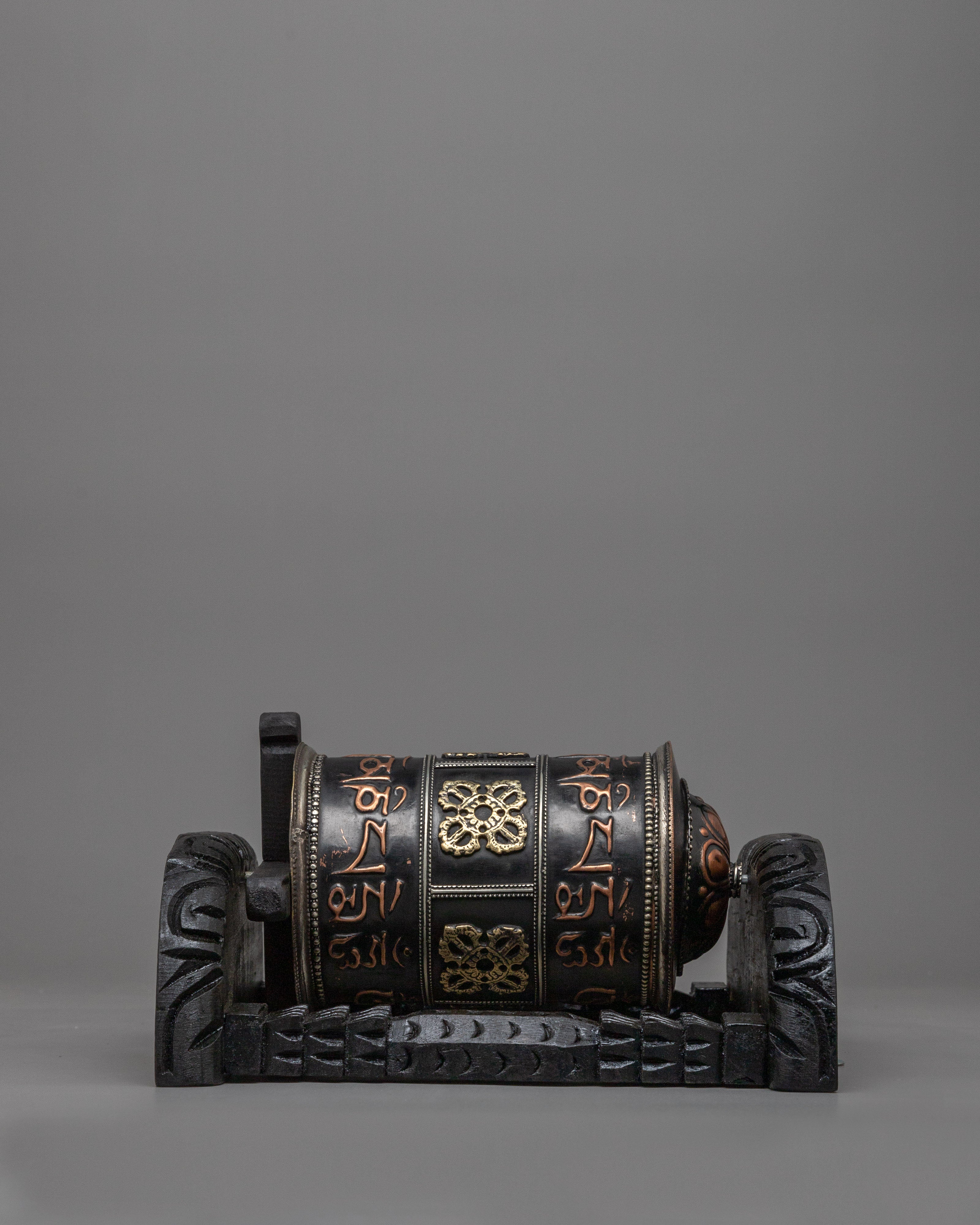 Wooden Prayer Wheel | Boho Meditation Decor