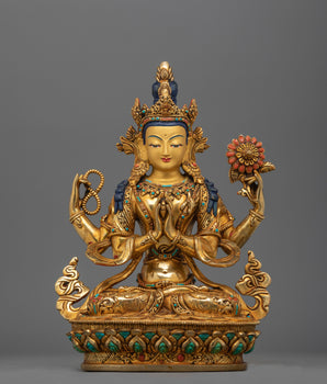 Handcrafted Four-armed Chenrezig Statue