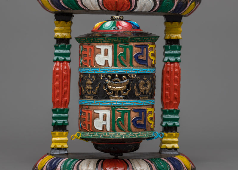 Two Rows Mantra Prayer Wheel | Portable and Powerful Spiritual Tool