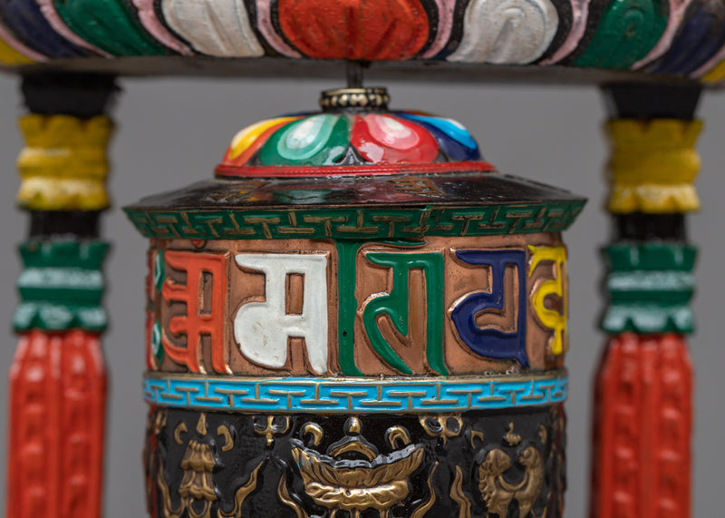 Two Rows Mantra Prayer Wheel | Portable and Powerful Spiritual Tool