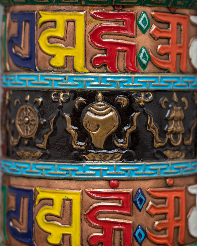 Two Rows Mantra Prayer Wheel | Portable and Powerful Spiritual Tool